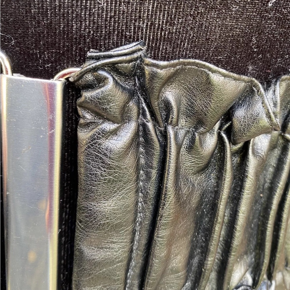 Vintage Womens Stretch Black Faux Leather Belt S M - Picture 4 of 7